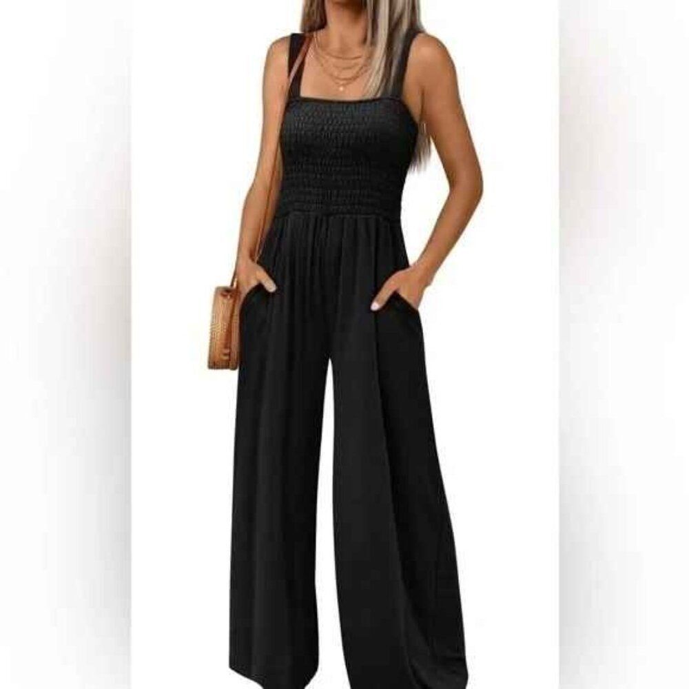 Automet Smocked Top Medium Weight Jumpsuit- Size XL